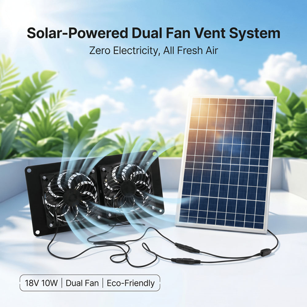 Solar Panel 200W - Kit de Ventilação com Ventilador Duplo