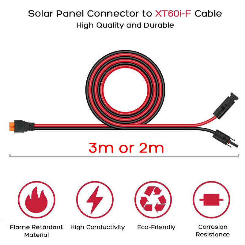 Cabo de Painel Solar de 3m 2m  - Solar Generator avaliação e preço